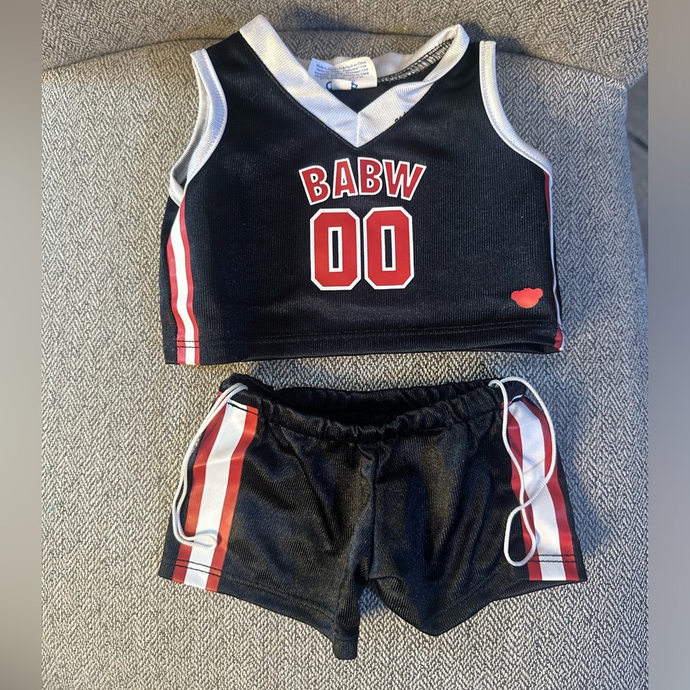 Build-A-Bear Basketball Uniform BABW 00 Basketball Jersey Top Shirt Shorts Set